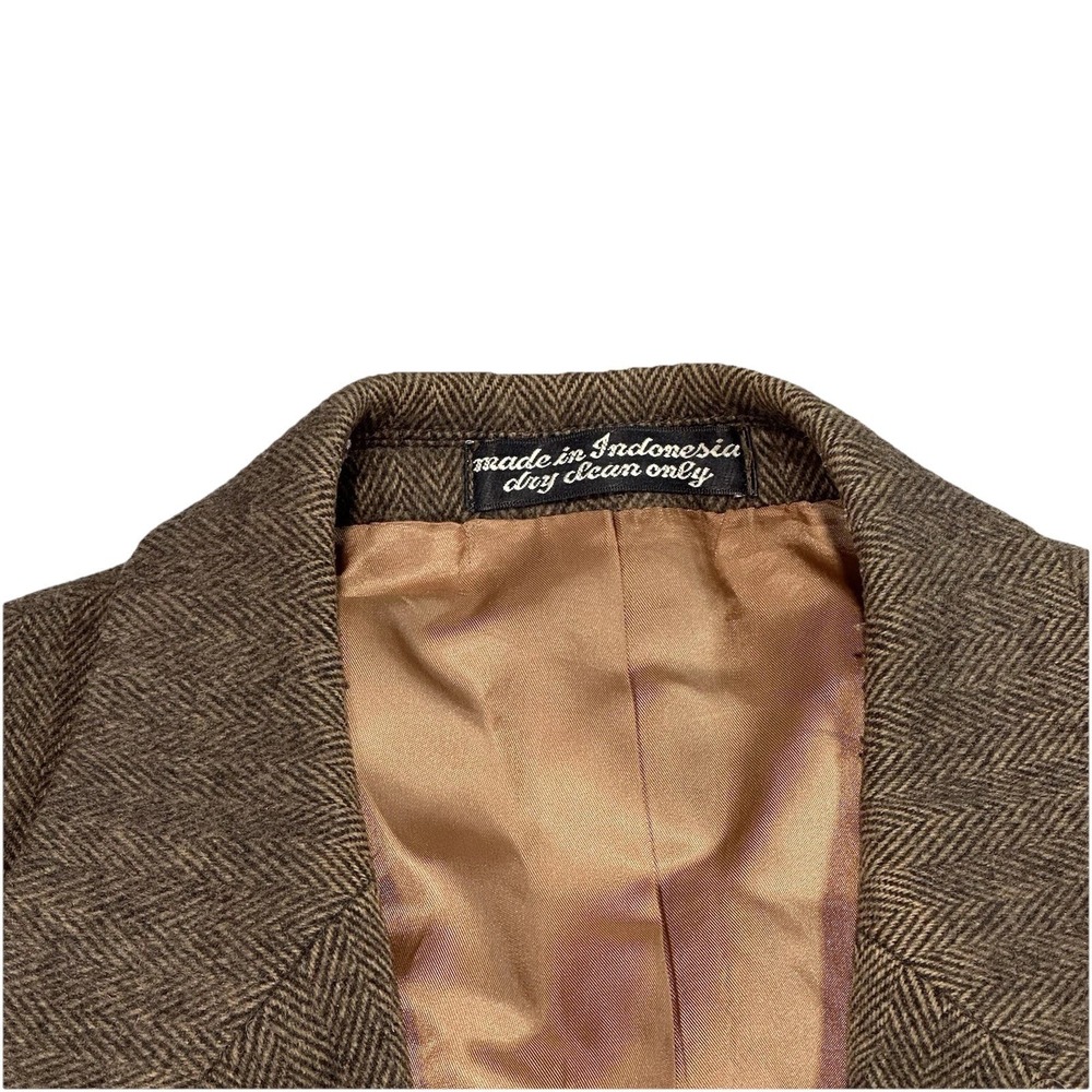 Van Jullen Brown CAMEL HAIR HERRINGBONE Sport Coat Blazer Jacket 40R Vintage - Picture 11 of 13